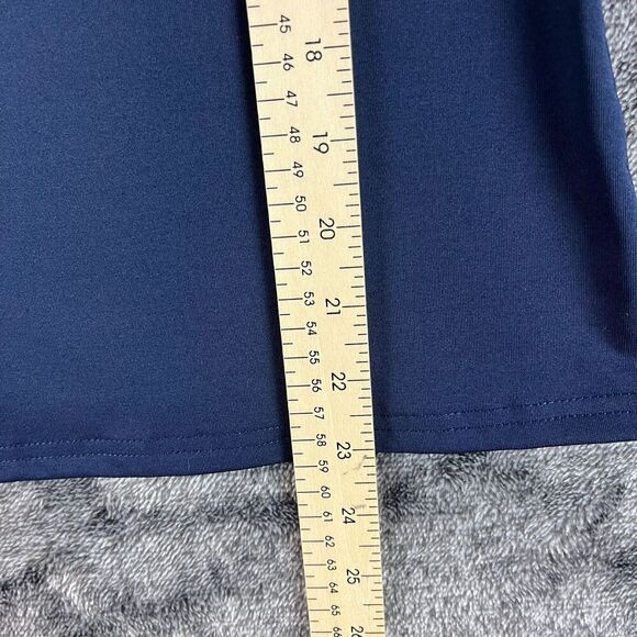 Gretchen Scott Ruffle Neck Blouse Navy Blue Sleeveless Coastal Women's XS - Picture 5 of 9